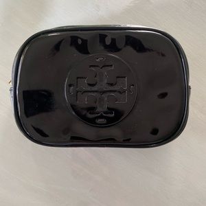 Tory Burch Black Patent Leather Cosmetics Bag